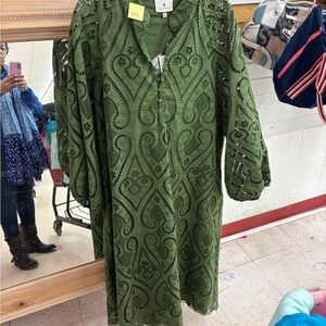 Elegant Green Lace Dress